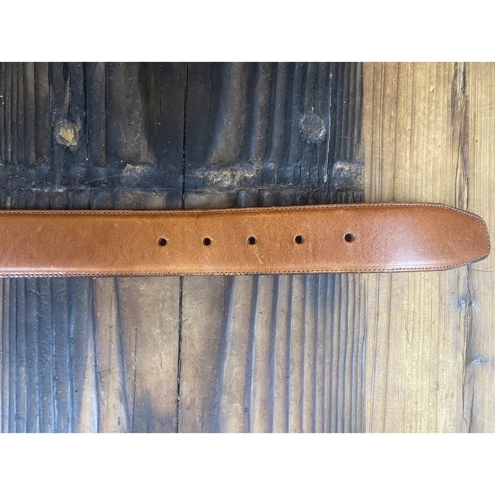 Brighton Brown Leather Belt with Gold Accents Size Medium